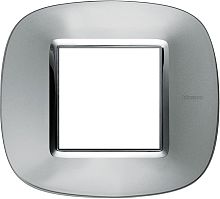 Рамка эллипс Legrand BTicino Аxial Axolute 2 мод Зеркальный Алюминий  картинка